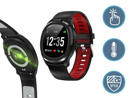 Tempwatch smartwatch with thermometer and blood oxygen measurement